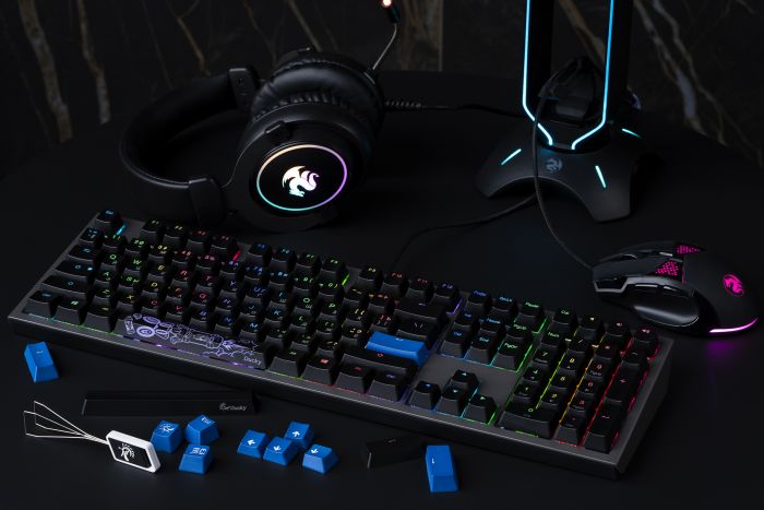 Клавіатура Ducky Shine 7 Cherry Blue RGB LED UA/RU Grey-Black
