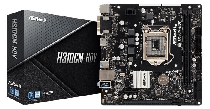 Материнська плата ASRock H310CM-HDV s1151 H310 2xDDR4 HDMI DVI VGA mATX