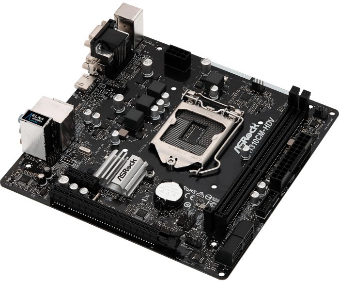 Материнська плата ASRock H310CM-HDV s1151 H310 2xDDR4 HDMI DVI VGA mATX