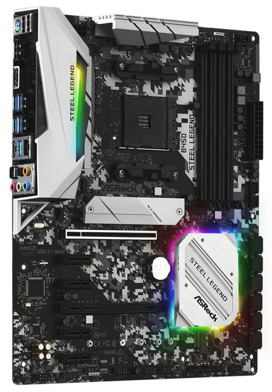 Материнська плата ASRock B450 STEEL LEGEND sAM4 B450 4xDDR4 M.2 HDMI-DP1.2 SPDIF Type C ATX