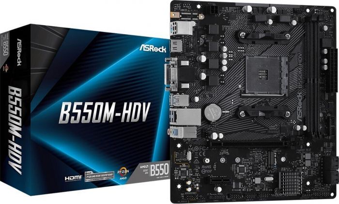 Материнська плата ASRock B550M-HDV sAM4 B550 2xDDR4 HDMI-DVI-VGA M.2 mATX