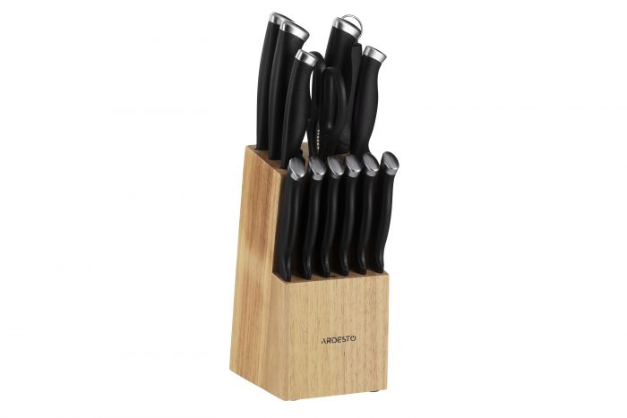 Набір ножів Ardesto Gemini Gourmet 14 пр., нерж.сталь, пластик, каучуковий блок