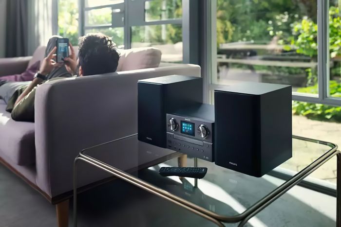 Мікросистема Philips TAM8905 2.0, 100W, Spotify, LCD 2.4", FM/DAB+, MP3-CD, USB, Wireless