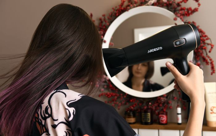 Фен Ardesto HD-Y210/ 1750-2100Вт/2 швидкості/ 3темп.режима/авто.змотування шнура/чорний