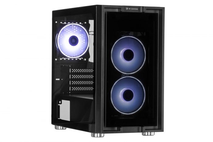 Корпус 2E GAMING CLARUS (GM5) MiniT, 2xUSB2.0,1xUSB3.0, 2x140мм ARGB,1x120мм ARGB, скло (передня/бічна панель),без БЖ,чорний