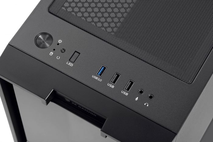 Корпус 2E GAMING CLARUS (GM5) MiniT, 2xUSB2.0,1xUSB3.0, 2x140мм ARGB,1x120мм ARGB, скло (передня/бічна панель),без БЖ,чорний