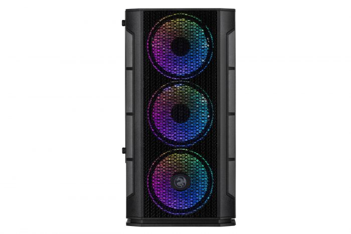 Корпус 2E GAMING CALLEO (GB700) MiniT, Micro ATX,Mini ITX, 2xUSB2.0, 1xUSB3.0, 4x120мм ARGB, скло (бічна панель), без БЖ, чорний