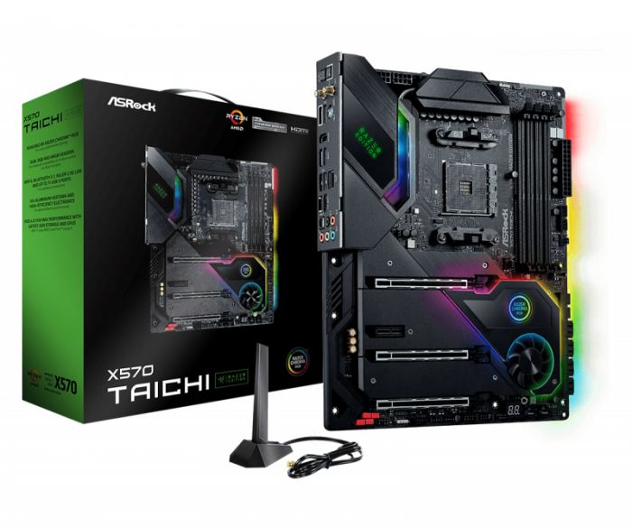 Материнська плата ASRock X570 TAICHI RAZER EDITION sAM4 X570 4xDDR4 HDMI M.2 802.11ax+BT6 2.5G LAN Type-C SPDIF ATX