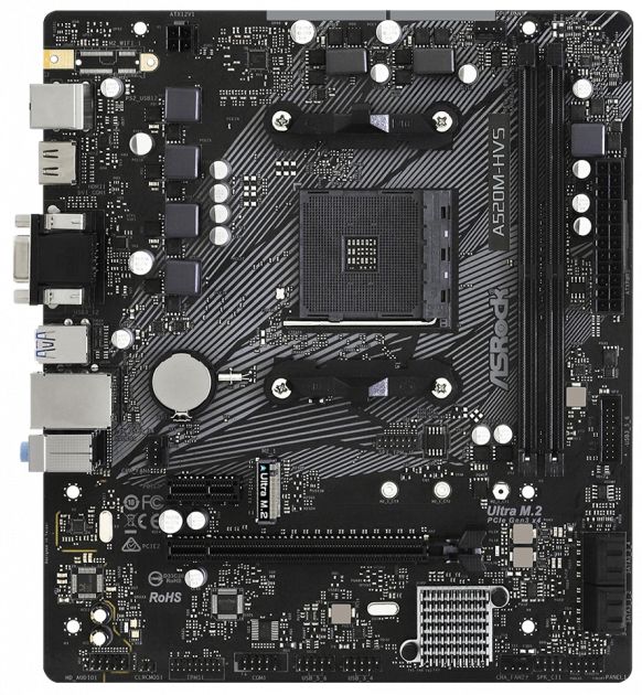 Материнська плата ASRock A520M-HVS sAM4 A520 2xDDR4 HDMI-VGA USB 3.2 mATX