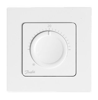 Терморегулятор Danfoss Icon Dial, +5...30° C, механічний, дротовий, накладний, 230V, білий