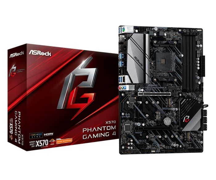 Материнська плата ASRock X570 Phantom Gaming 4 sAM4 4xDDR4 HDMI-DP 8xSATA 5xGPU Mining!!! M.2 ATX