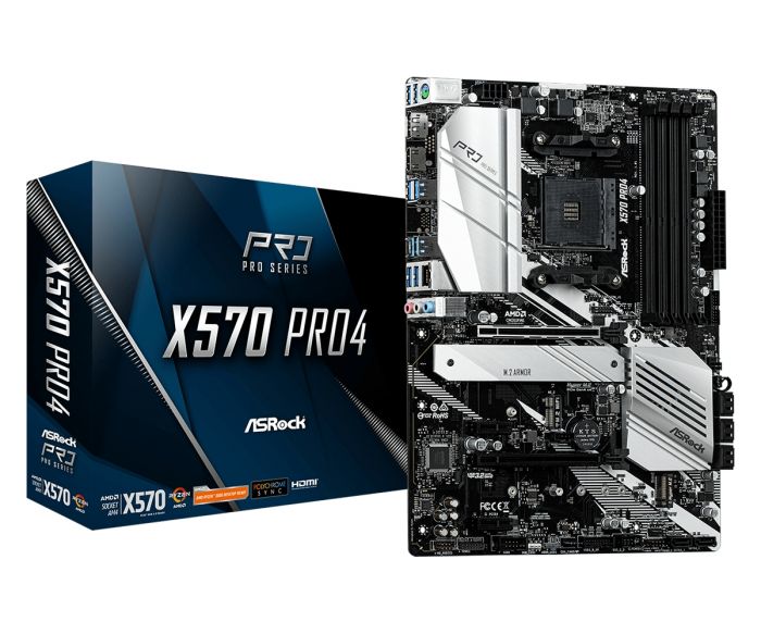 Материнська плата ASRock X570 Pro4 sAM4 4xDDR4 M.2 HDMI DP ATX