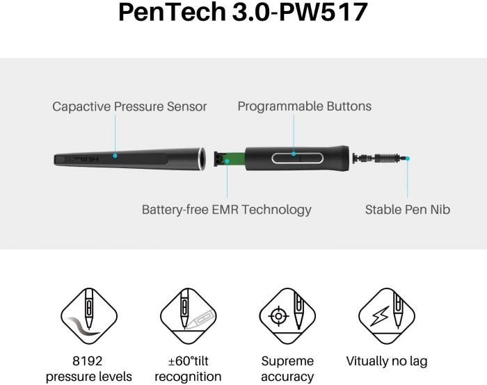 Графічний планшет Huion Kamvas 12 GS1161,Cosmo Black