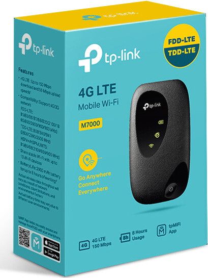 4G-Маршрутизатор TP-LINK M7000 N150 4G LTE 1xSim card Slot 1xMicroSD card bat. 2000 mAh