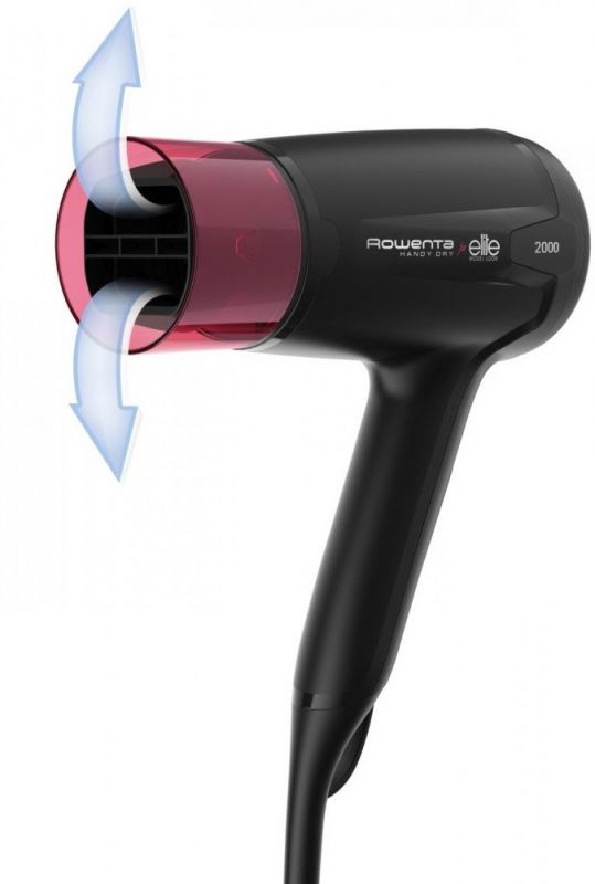 Фен Rowenta CV1622F0, 1600Вт, черно-рожевий
