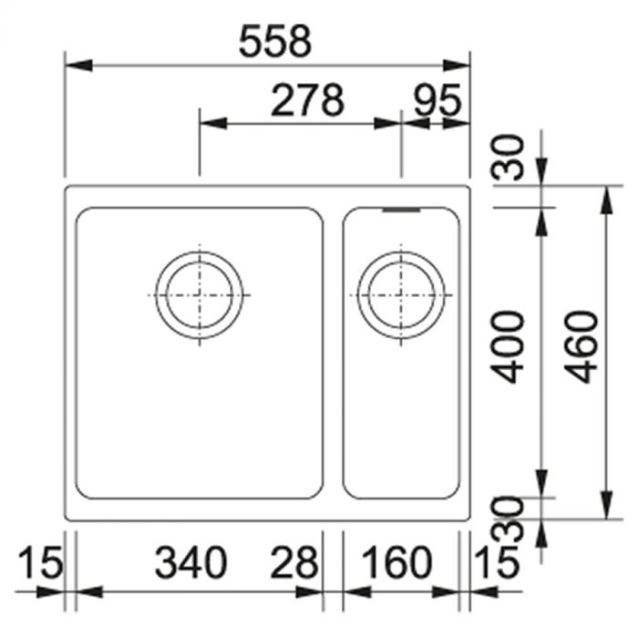 Кухонні мийки Franke Kubus KBG 160/125.0072.749/