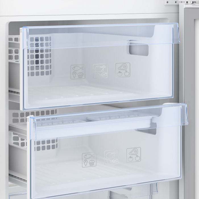 Холод. з нижн. мороз. кам. BEKO RCNA366K30W, 186х67х60см, 2 дв., Холод.відд. - 215л, Мороз. відд. - 109л, A++, NF, Білий