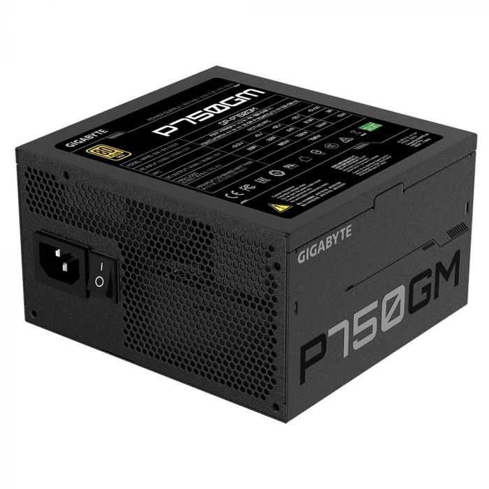 Блок живлення GIGABYTE P750GM (750W) 80+GOLD, aPFC, 12см,20+4/2*4+4/8*SATA/4*PCIe/4,модульний