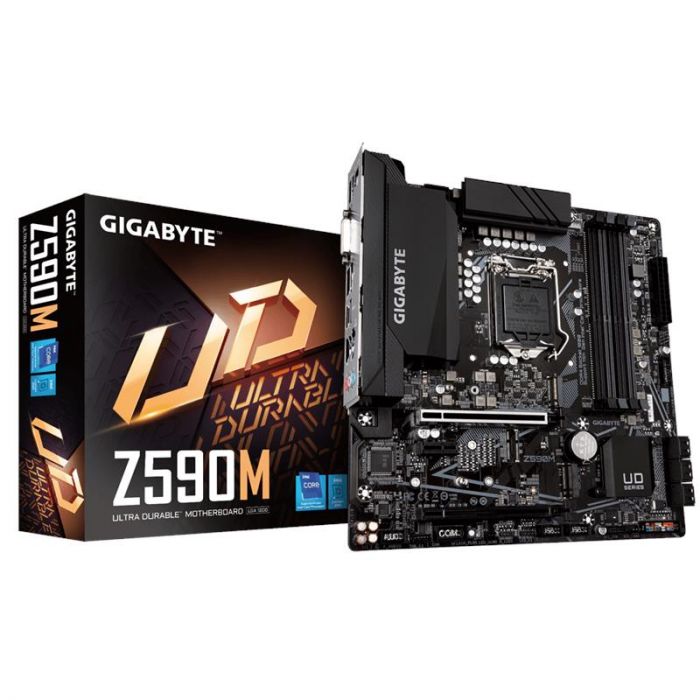 Материнська плата GIGABYTE Z590M mATX s1200 Z590 4xDDR4 M.2 HDMI-DP-DVI Type-C mATX