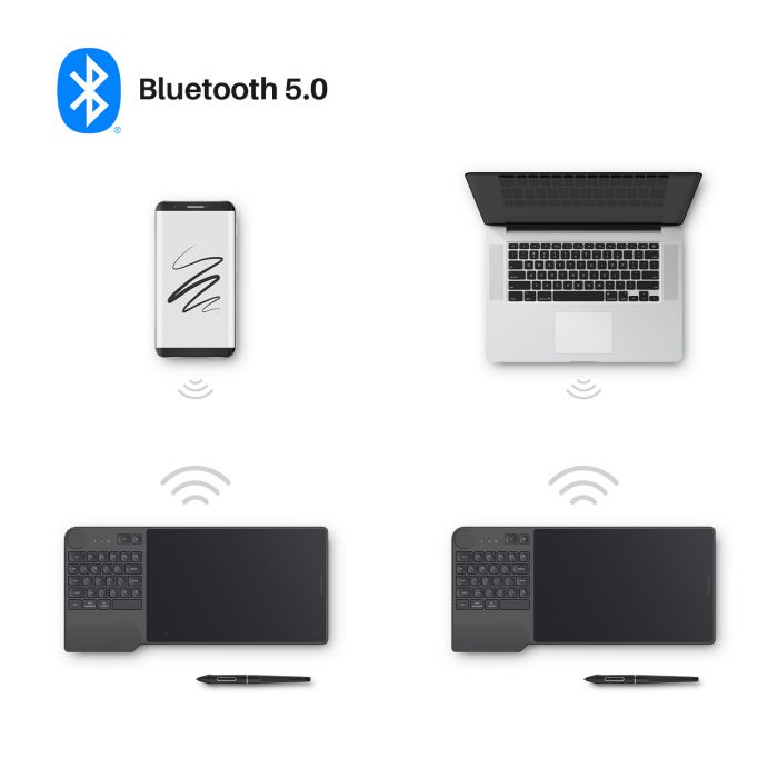 Графічний планшет Huion Inspiroy Keydial KD200 Bluetooth 5.0 Black