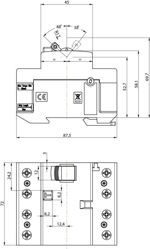Реле диференційне ETI (ПЗВ) 4р EFI-P4 40/0,3 тип AC (10kA)