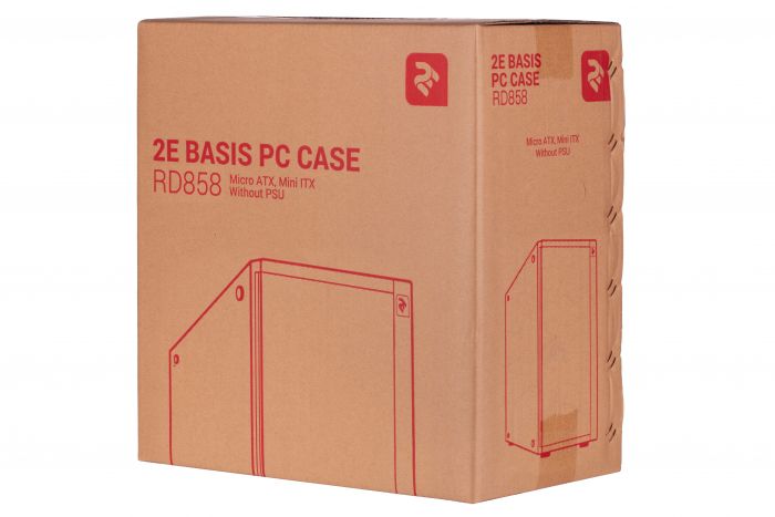 Корпус 2E BASIS (RD858) MiniT, Micro ATX,Mini ITX,2xUSB3.0, 2x120мм ARGB,акрил(бічна/передня панелі),без БЖ,чорний