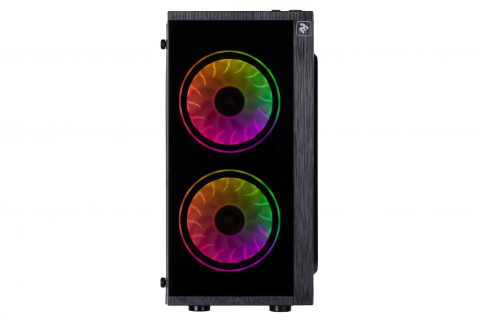 Корпус 2E BASIS (RD858) MiniT, Micro ATX,Mini ITX,2xUSB3.0, 2x120мм ARGB,акрил(бічна/передня панелі),без БЖ,чорний