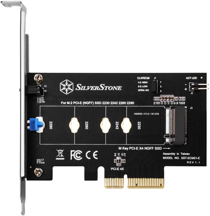 Плата-адаптер SST-ECM21-E PCIe x4 для SSD m.2 NVMe 2230, 2242, 2260, 2280
