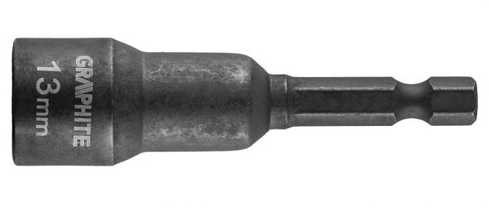 Головка торцева GRAPHITE, ударна з магнітом, 1/4", 13х65 мм, сталь S2