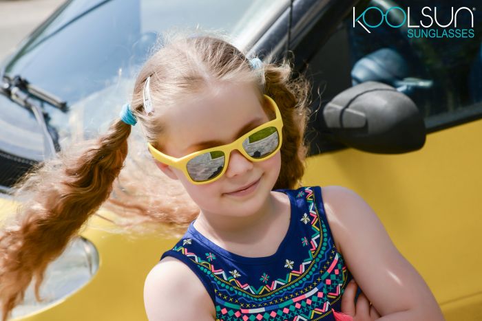 Дитячі сонцезахисні окуляри Koolsun KS-WAGR003 золотого кольору (Розмір: 3+)