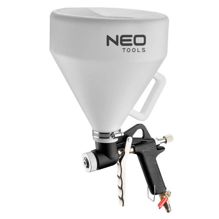Краскопульт NEO, пневматичний, верхній бак, 3.5 Бар, 6л, 1/4", насадки у комплекті 4,6,8 мм