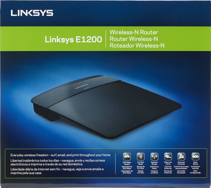 Маршрутизатор LINKSYS E1200 N300, 4xFE LAN, 1xFE WAN