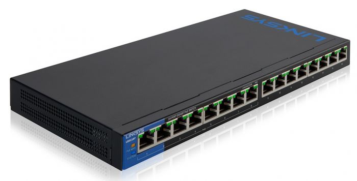 Комутатор LINKSYS LGS116P 8xGE PoE+, 8хGE, некерований