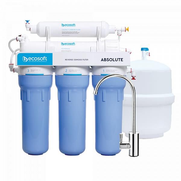Фільтр зворотного осмосу Ecosoft Absolute 5-50, 75 гал DuPont Aqualast, дренаж 1:1