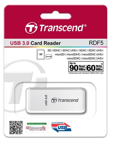 Кардрідер Transcend USB 3.0 microSD/SD White