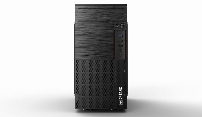 Корпус 2E BASIS (RD860-3U) MiniT, Micro ATX, Mini ITX, 2xUSB2.0, 1xUSB3.0, сталь з перфорацією (бічна панель), без БЖ, чорний