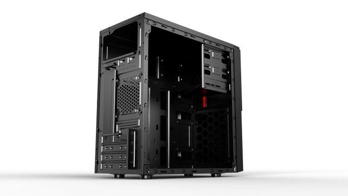 Корпус 2E BASIS (RD860-3U) MiniT, Micro ATX, Mini ITX, 2xUSB2.0, 1xUSB3.0, сталь з перфорацією (бічна панель), без БЖ, чорний