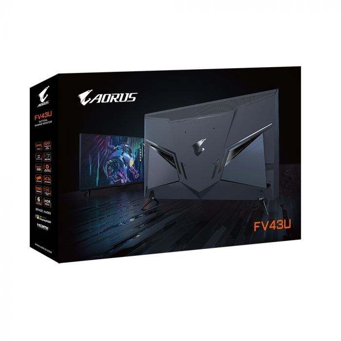 Монітор LCD AORUS 43" FV43U, 2xHDMI, DP, 2xUSB, USB-C, MM, VA QLED, 3840x2160, 144Hz, 1mc, 97%DCI-P3, FreeSync, HDR1000