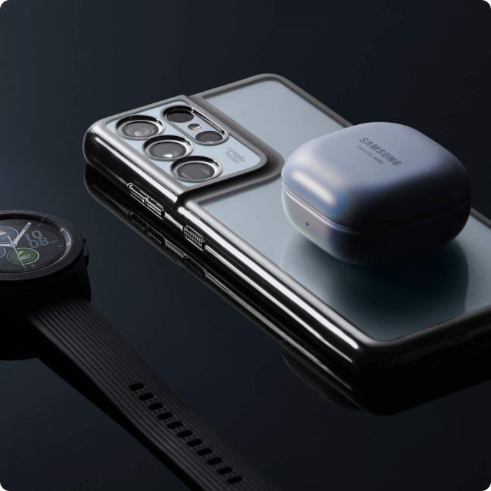 Чохол Spigen для Samsung Galaxy S21 Ultra Optik Crystal, Chrome Gray