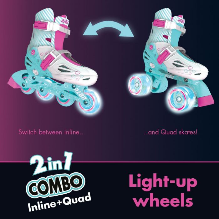 Ролики Neon COMBO SKATES Бірюзовий (Розмір 34-37)