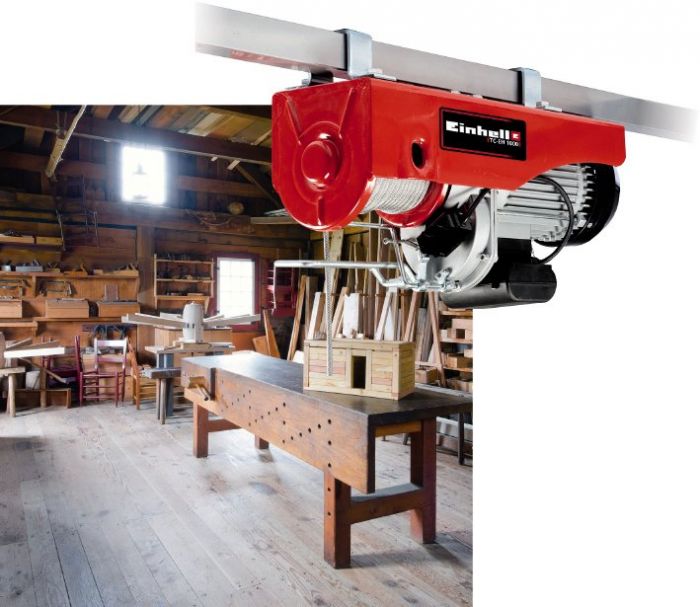 Тельфер електричний Einhell TC-EH 1000, 1600 Вт, до 1000 кг, трос 18 м