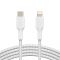 Кабель Belkin USB-С - Lightning, BRAIDED, 2m, white