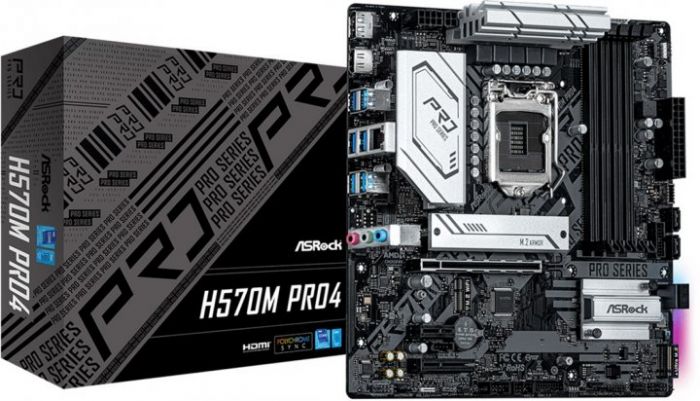 Материнcька плата ASRock H570M PRO4 s1200 H570 4xDDR4 M.2 HDMI DP mATX