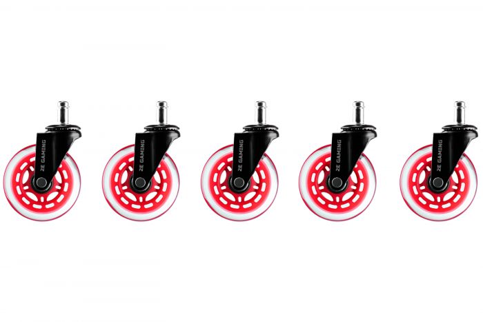 Комплект коліс 2E GAMING SPEED 76 мм (5 шт.) Red