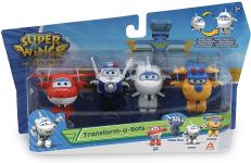 Ігровий набір Super Wings Transform-a-bots, 4 фігурки-трансформери, Джетт, Пол, Астра, Донні будівельник