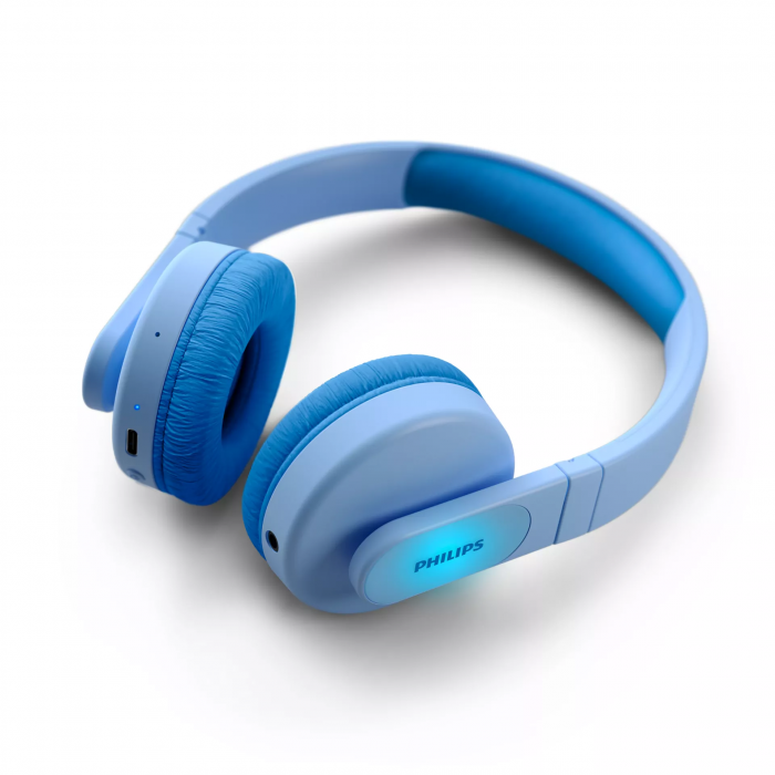 Навушники Philips Kids TAK4206 On-ear Colored light panels Wireless Mic Синій