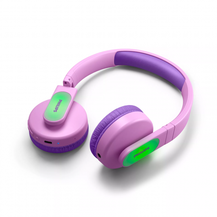 Навушники Philips Kids TAK4206 On-ear Colored light panels Wireless Mic Рожевий