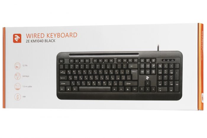 Клавіатура 2E KM1040 USB Black
