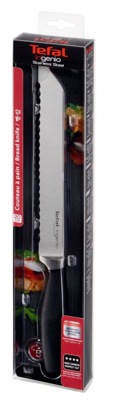 Кухонний ніж для хліба Tefal Ingenio, довжина леза 20 см, нерж.сталь