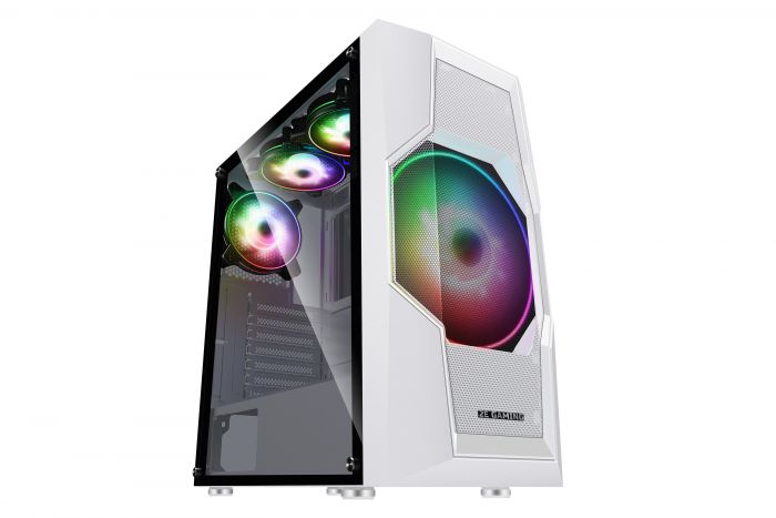 Корпус 2E GAMING TURBO (G2057W) MidT,2xUSB2.0,1xUSB3.0,1x200+3x120ARGB, скло (бічна панель),без БЖ,білий